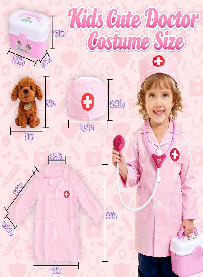 LOUVPY Girl Toys Doctor Kit for Toddlers 3-5 with Plush Dog, 39 PCS Kids Vet Play Set with Heartbeat Sound Stethoscope & Dress Up Toddler Doctor Costume & Hat, Pretend Play Pet Vet Toy for Girls Gifts - Image 3